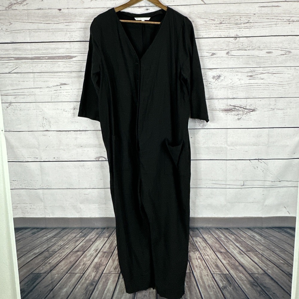 Hatch Collection Romper Womens 2X Black Lenora Crepe Short Sleeve Maternity